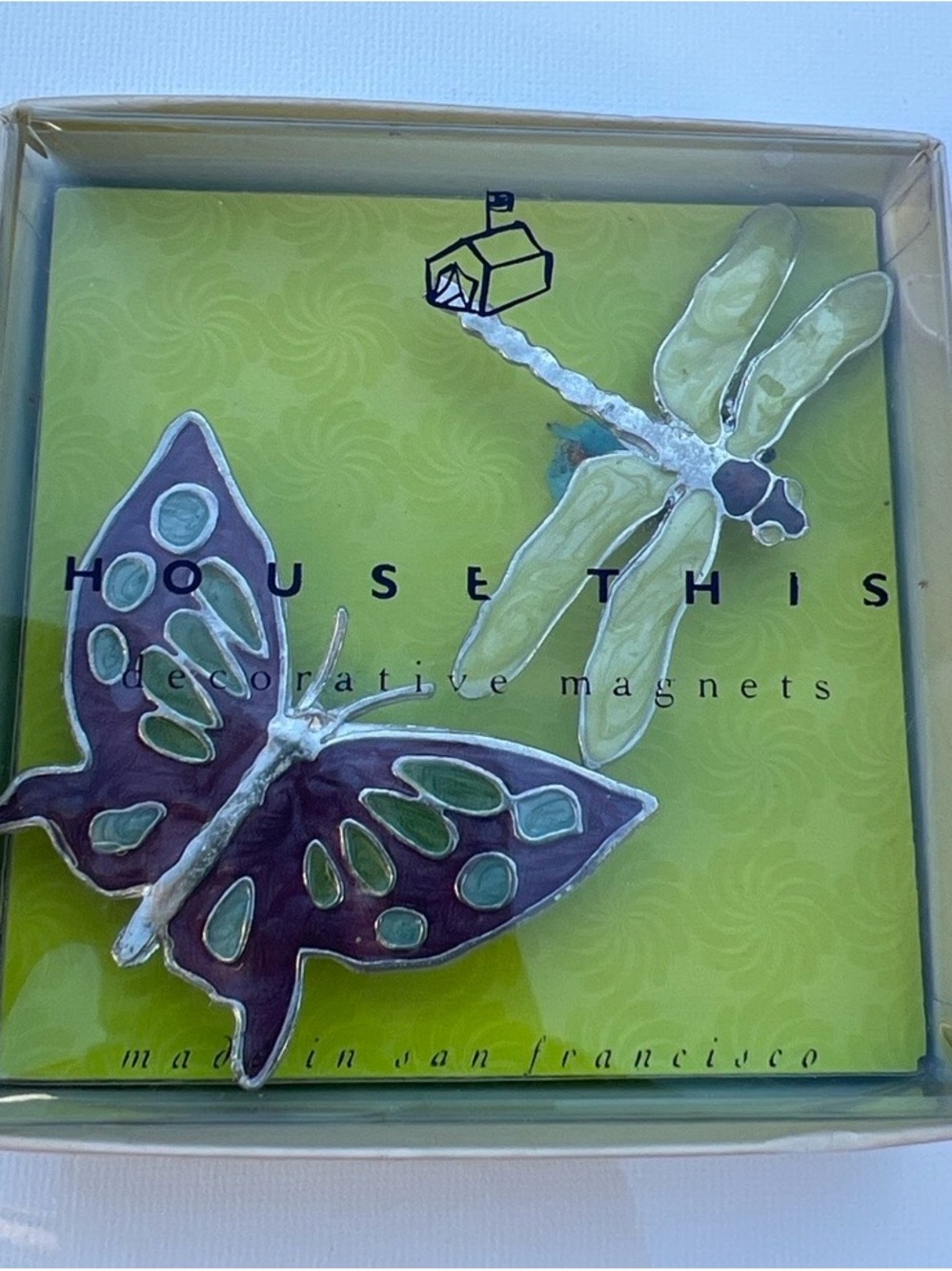 Vintage House This Butterfly Dragonfly Magnet Set NIB Made in San Francisco USA